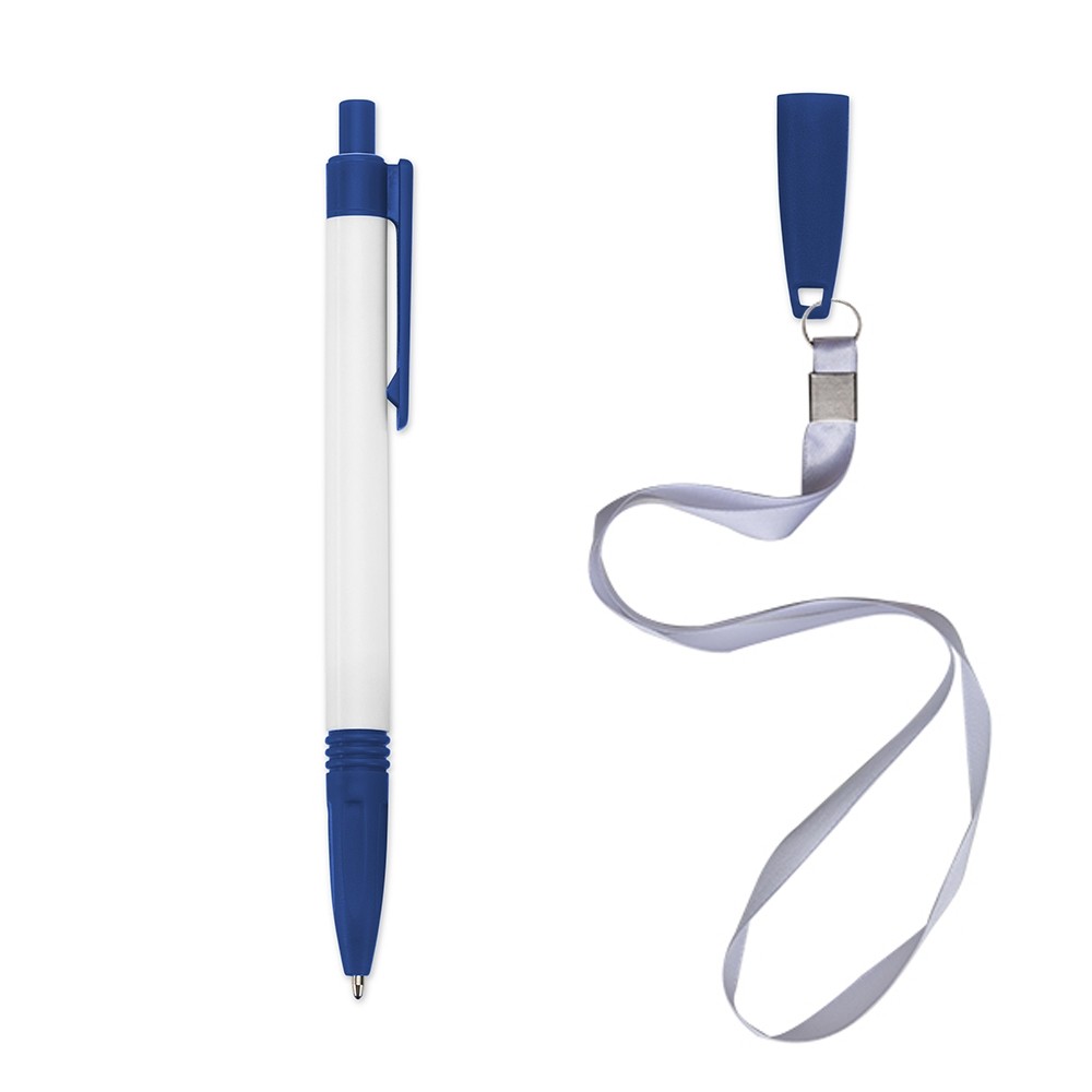 Caneta Plástica com Cordão-01094